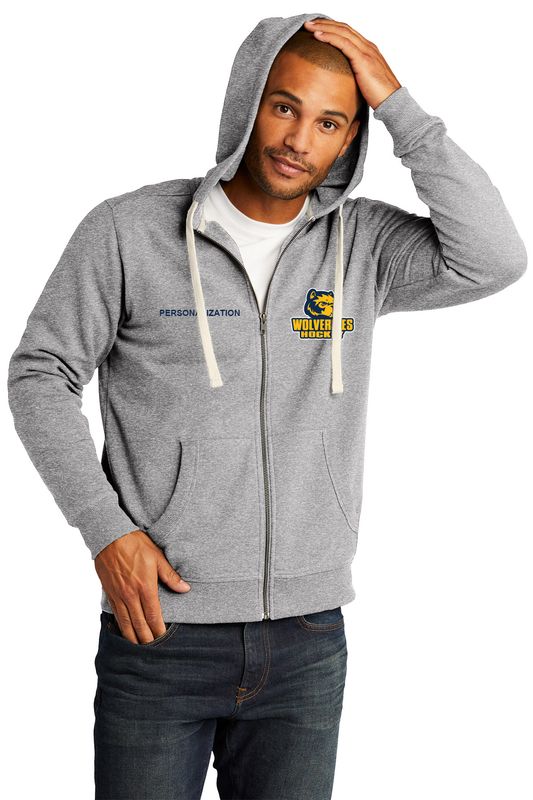 Adult Fleece Full Zip Hoodie- Navy, Grey, White
