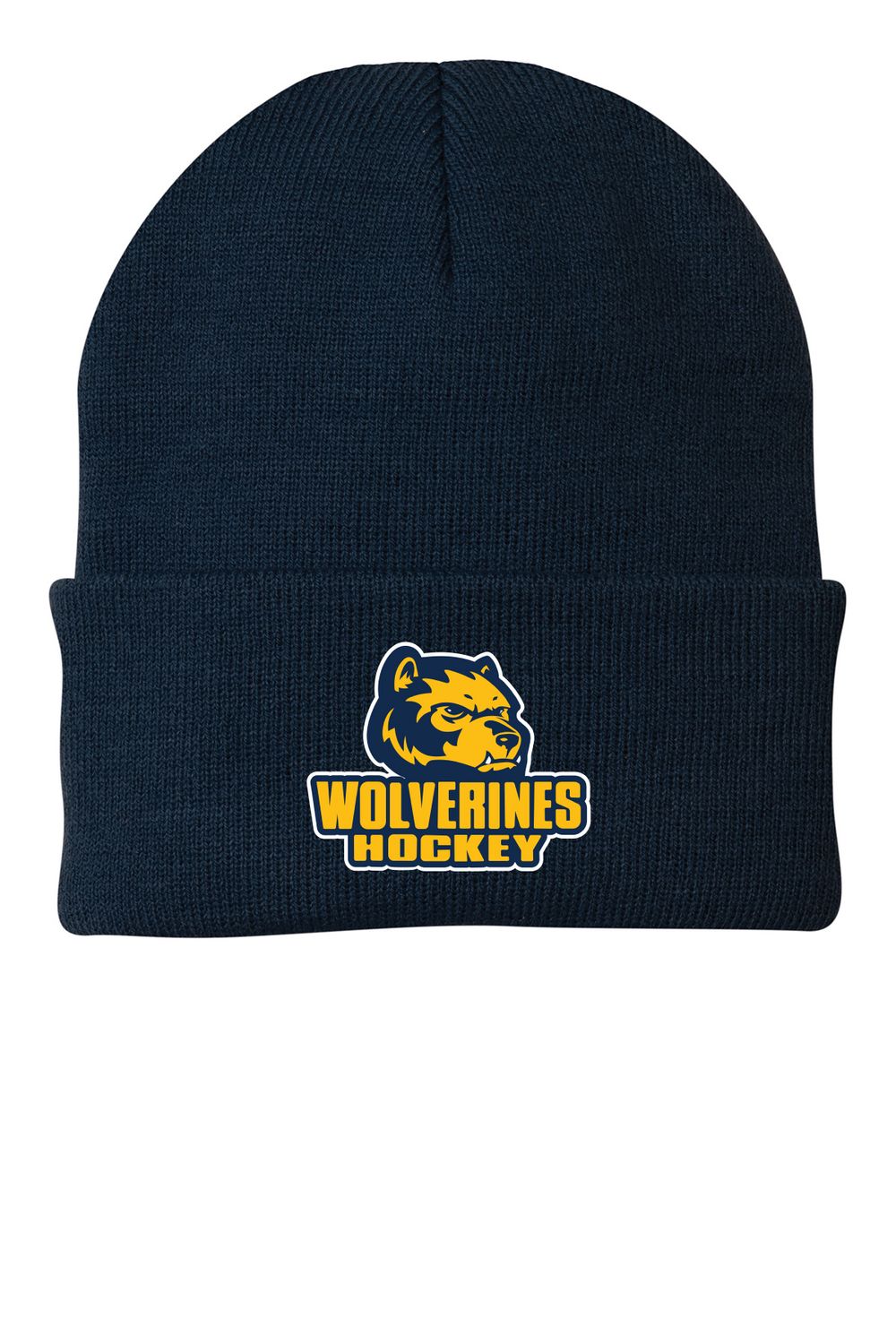 Knit Beanie - Navy, White, Grey