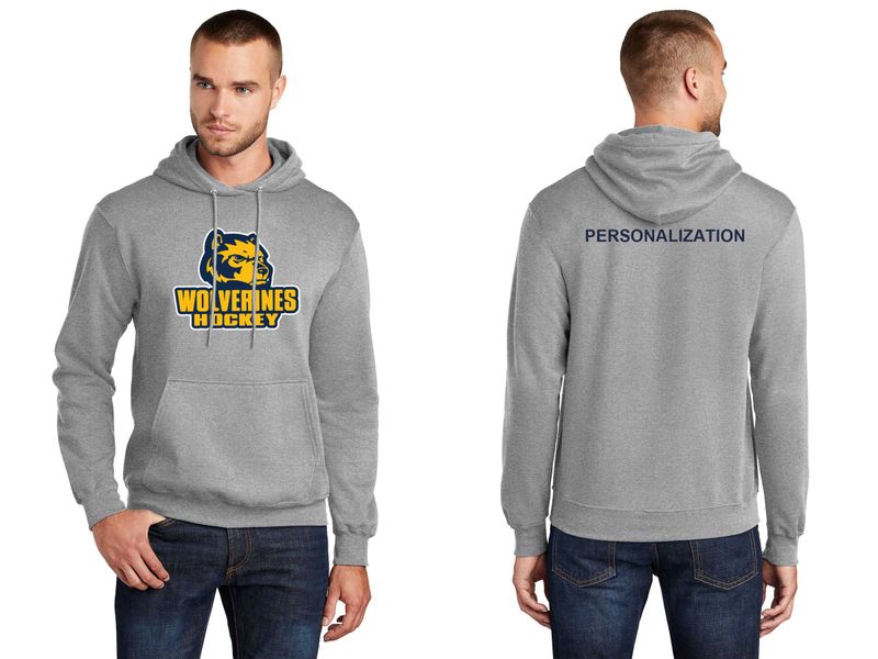 Unisex Fleece Pullover Hooded Sweatshirt -Navy, Grey, White