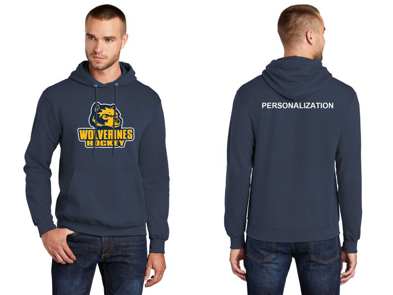 Unisex Fleece Pullover Hooded Sweatshirt -Navy, Grey, White