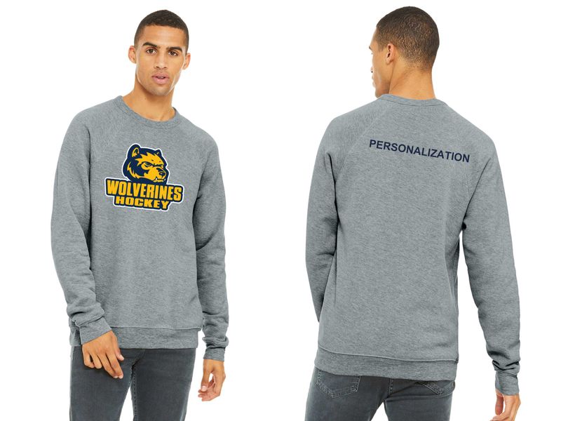 Unisex Sponge Fleece Crewneck Sweatshirt - Navy, Grey, White