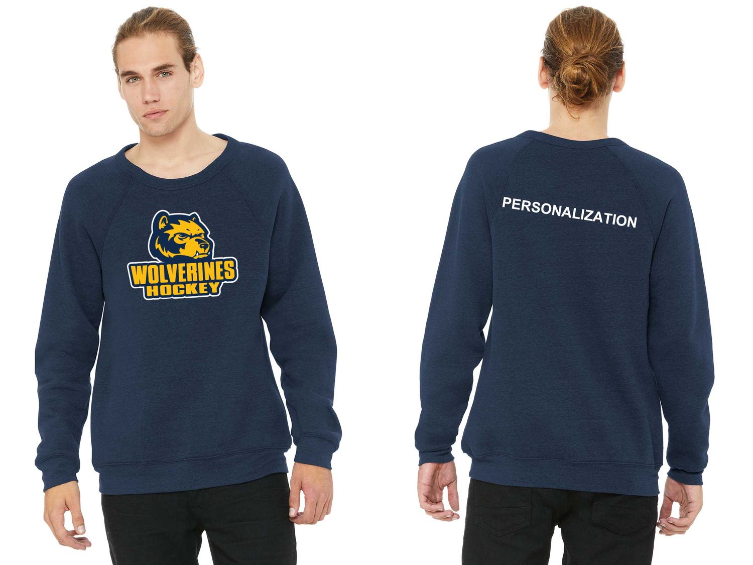 Unisex Sponge Fleece Crewneck Sweatshirt - Navy, Grey, White