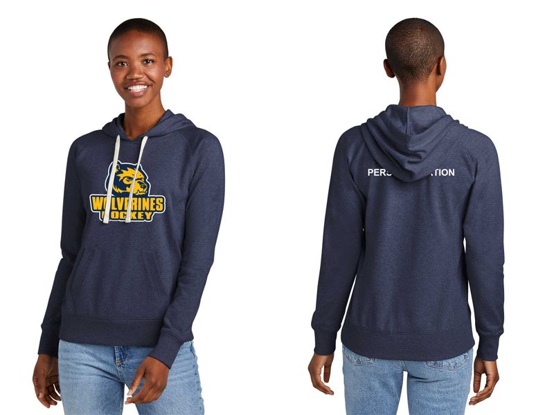 Women's Fleece Hoodie-Navy, Grey