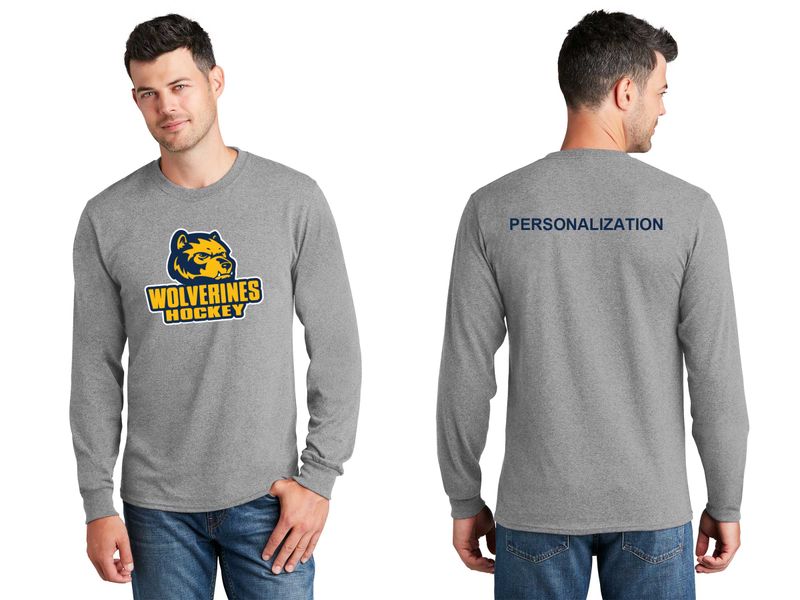 Unisex Long Sleeve Core Cotton Tee -Navy, Grey, White