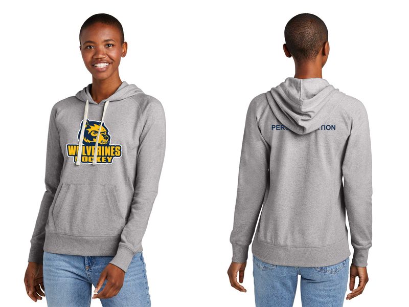 Women's Fleece Hoodie-Navy, Grey