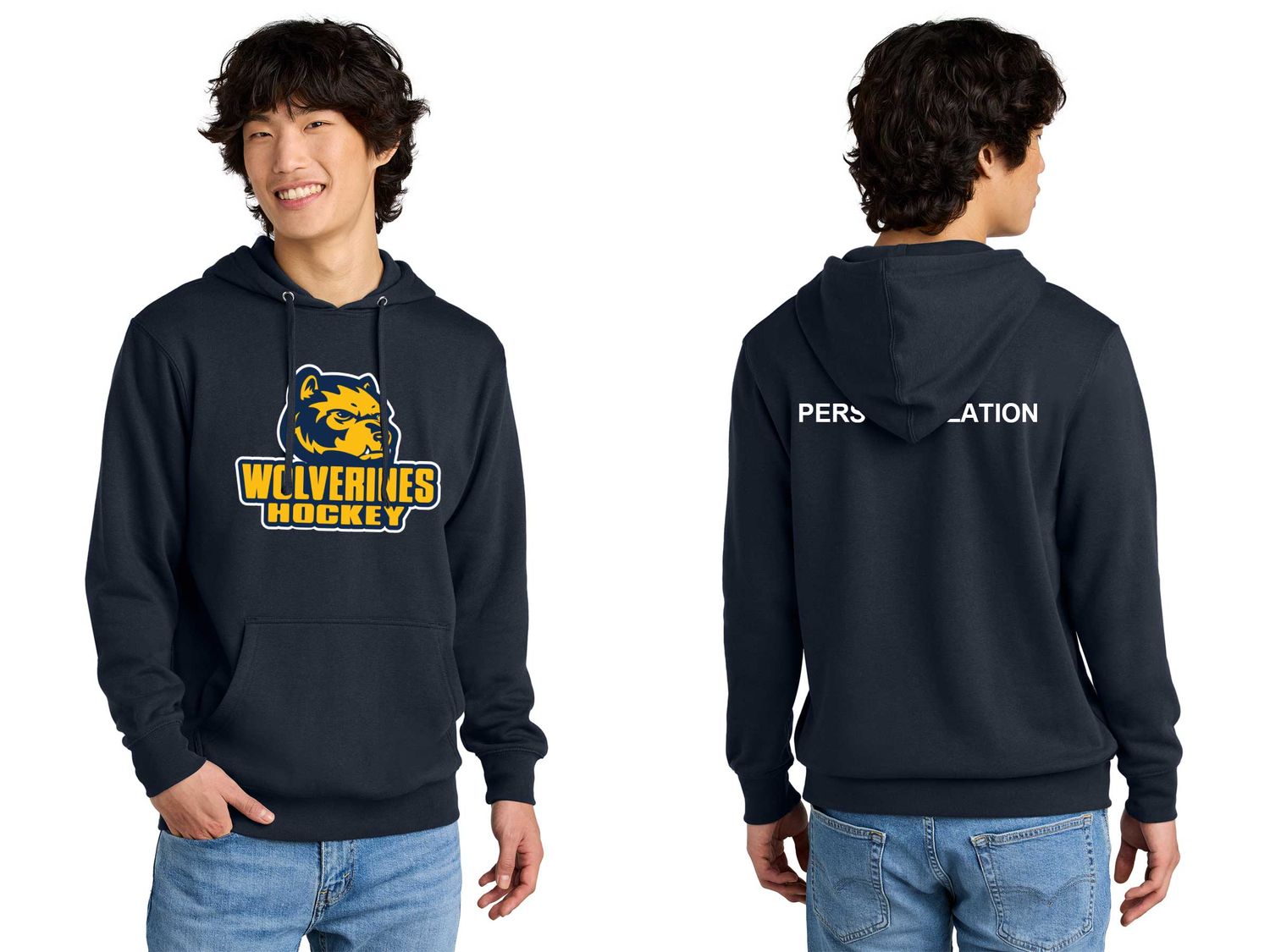 Unisex District Fleece Hoodie-Navy, Grey, White