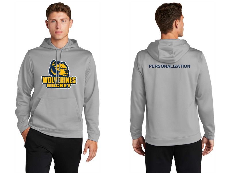 Adult Performance Pullover Hooded Sweatshirt -Navy, Silver, White
