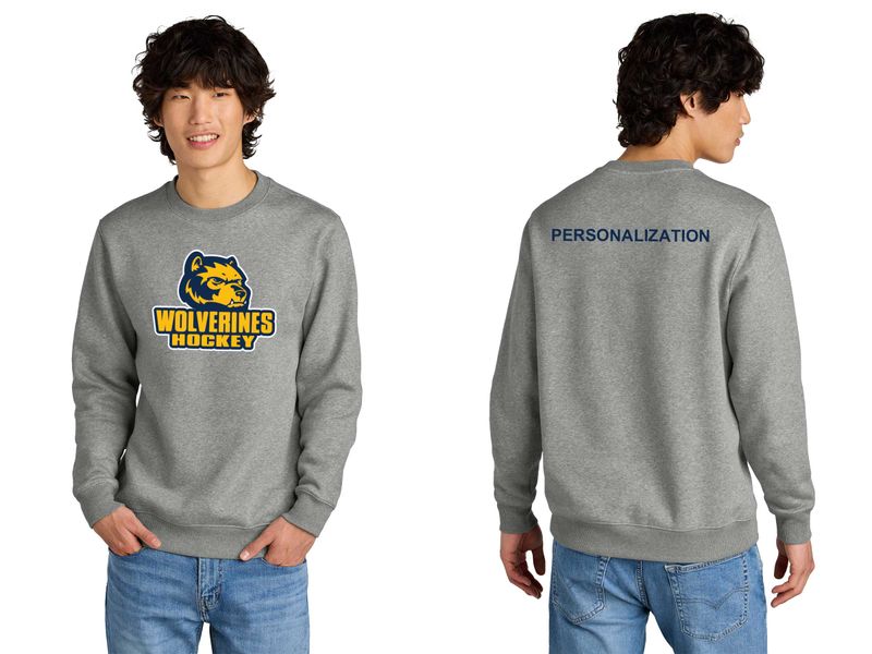District Perfect Weight Fleece Crew- Navy, Steel Grey, White