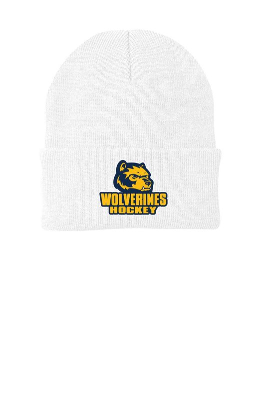 Knit Beanie - Navy, White, Grey