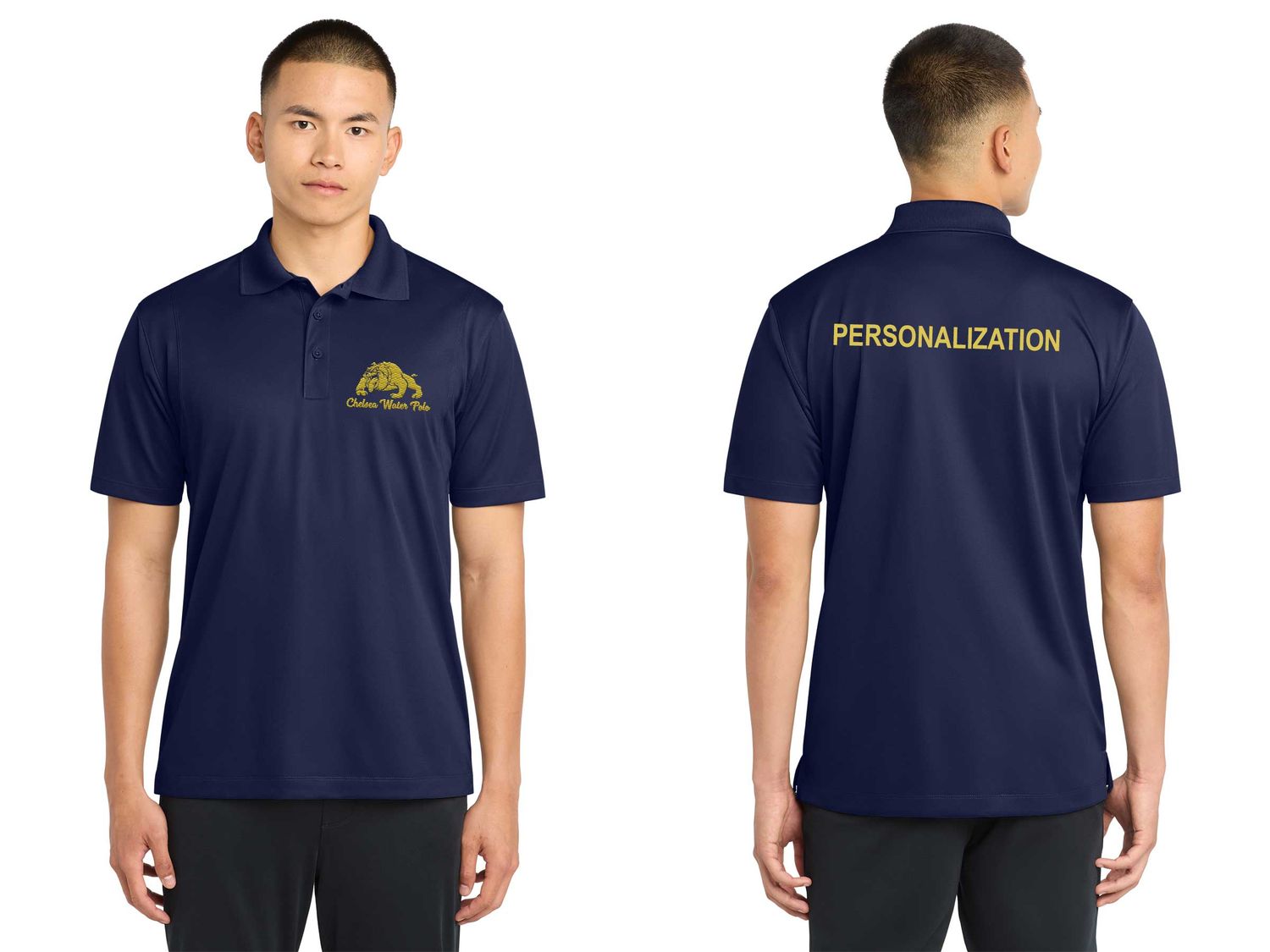 Men's Micropique Sport-Wick Polo - Navy, Grey Men's Micropique Sport-Wick Polo - Navy, Grey