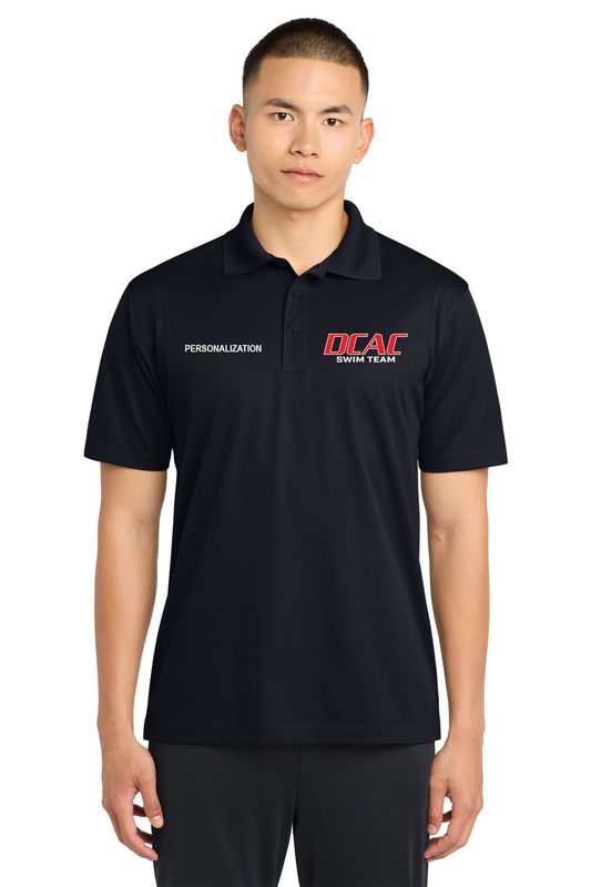Men's Performance Short Sleeve Polo- Black, Red