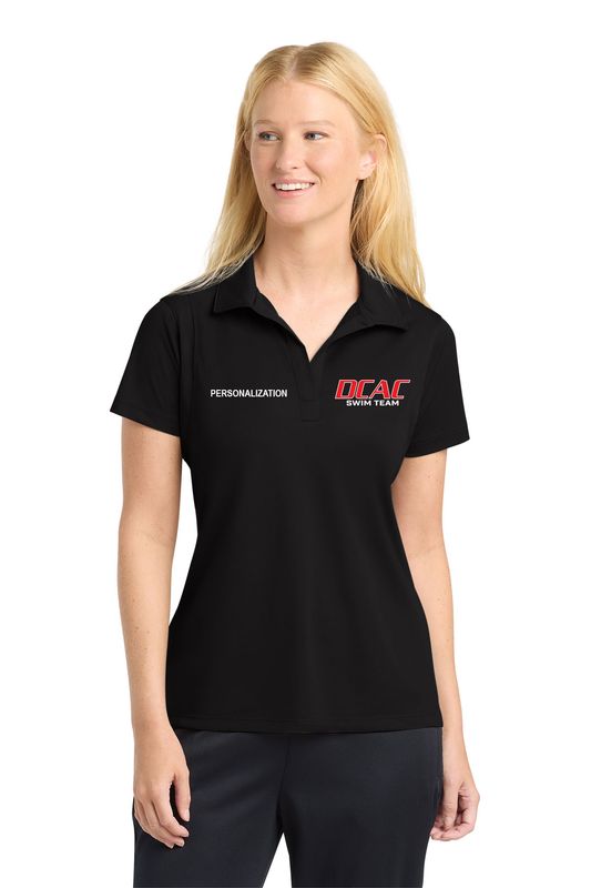 Ladies Micropique Performance Polo - Black, Red