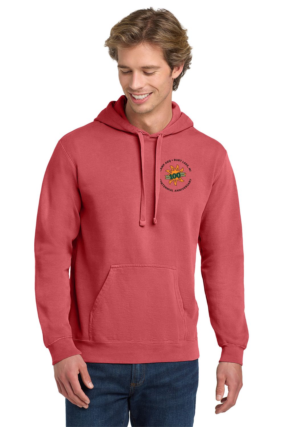 Comfort Colors® Ring Spun Hooded Sweatshirt - Crimson