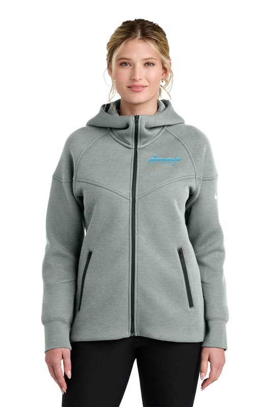 Nike Women’s Tech Fleece Full-Zip Hoodie- Dark Heather Grey, Black