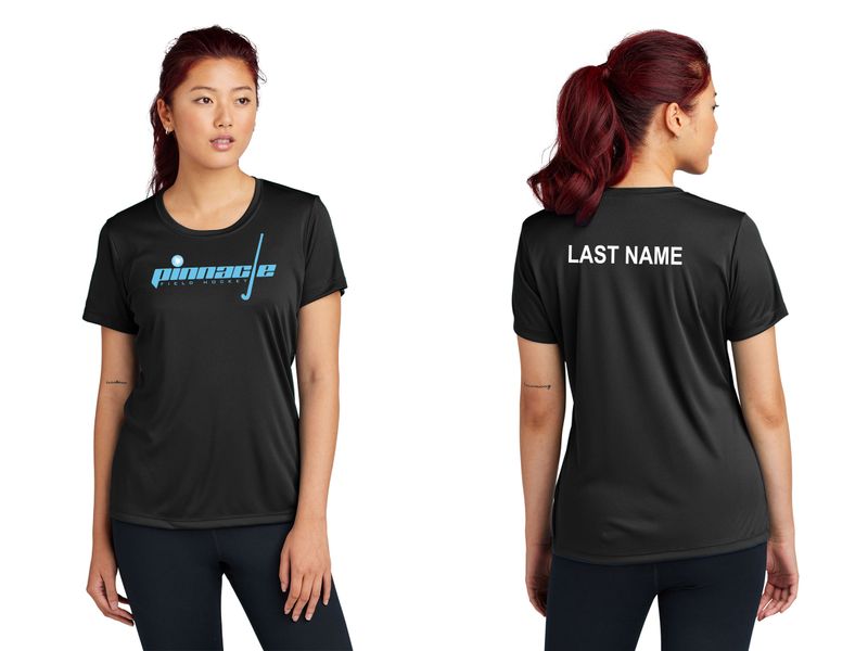 Ladies Performance Tee-Black, Grey Concrete Heather, White, Carolina Blue