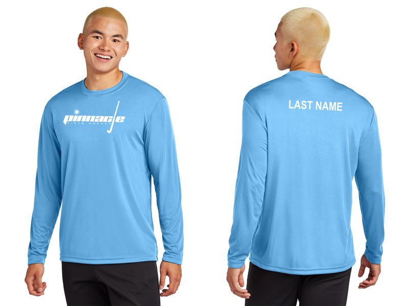 Adult Long Sleeve Performance T-Shirt- Carolina Blue, Black, White, Grey Concrete Heather