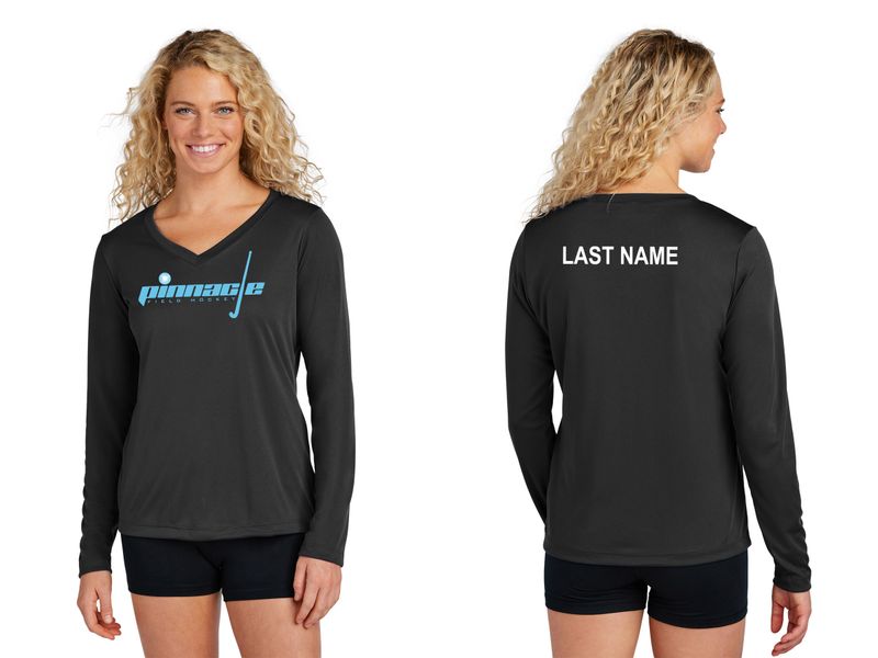 Ladies Long Sleeve Performance Shirt -Black, White, Carolina Blue, Grey Concrete Heather