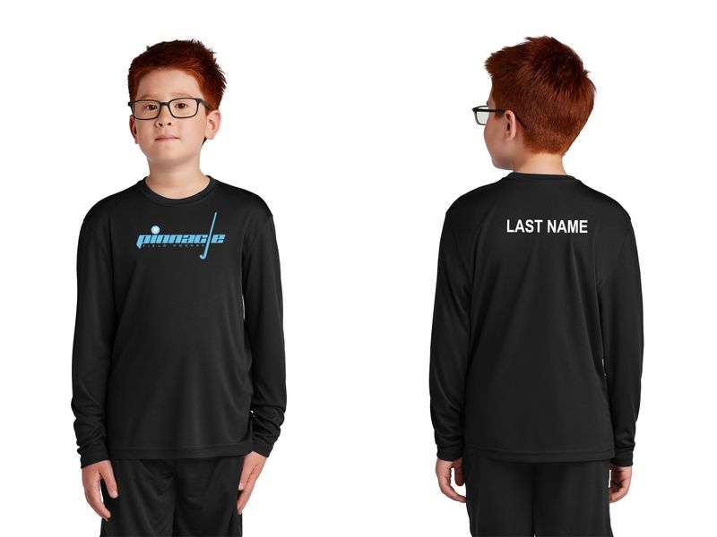 Youth Long Sleeve Performance Tee- Black, White, Carolina Blue, Grey Concrete Heather