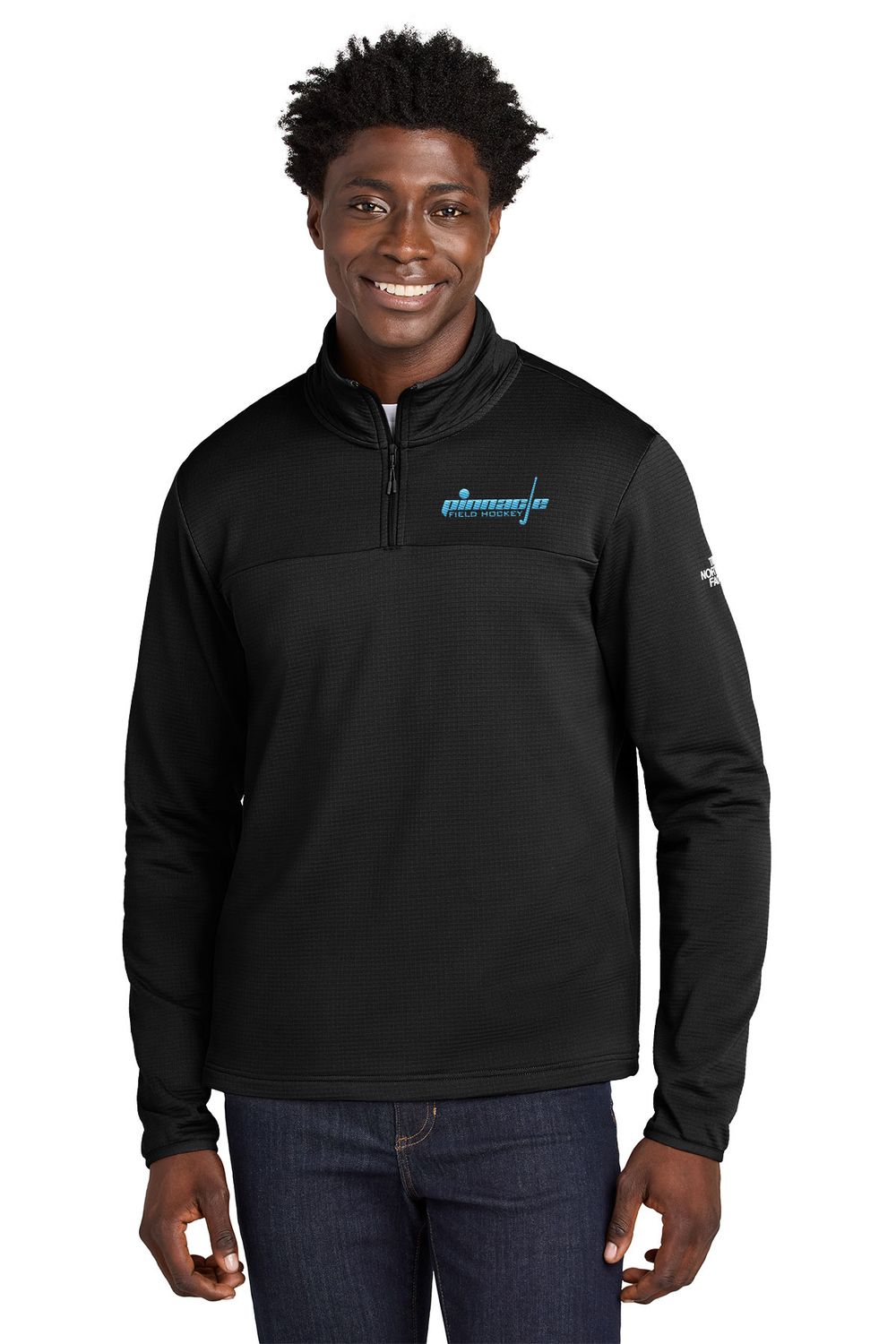 The North Face Aim 1/4-Zip Fleece- Black, Smoked Pearl Grey, Shady Blue The North Face Aim 1/4-Zip Fleece- Black, Smoked Pearl Grey, Shady Blue