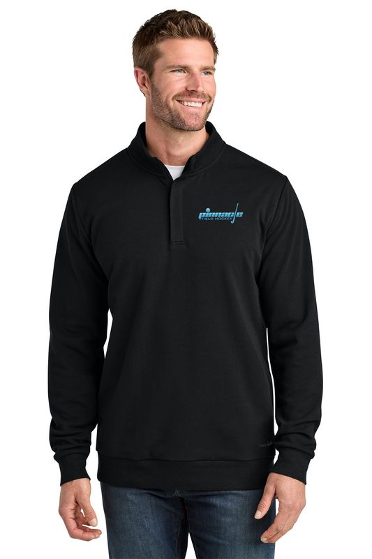 TravisMathew Ocean Villa 1/4-Zip-Black, Grey Heather, Natural Heather