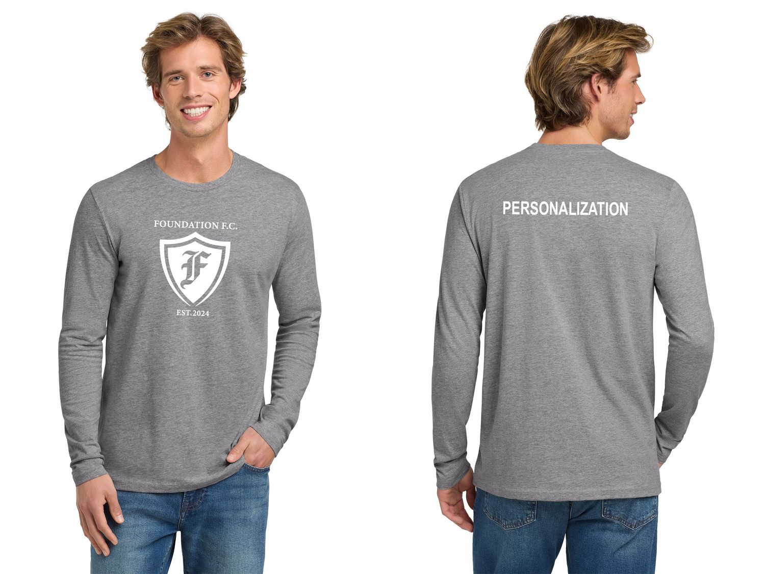 Adult Next Level Apparel Cotton Long Sleeve Tee- Heavy Metal, Maroon, Heather Grey