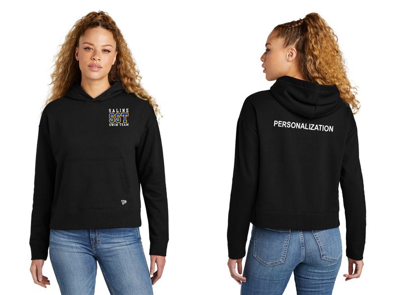NEW New Era Women's Comeback Fleece Pullover Hoodie (Embroidered)- Dark Heather Grey, Black, White