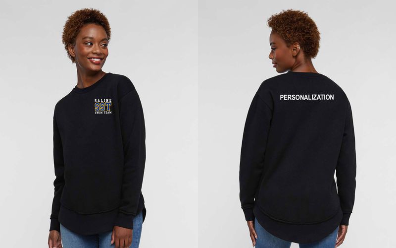 NEW Women's Weekend Fleece Crewneck Sweatshirt (embroidered) - Black, Granite Heather