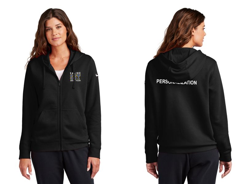 NEW Nike Ladies Club Fleece Full-Zip Hoodie- Black, White, Charcoal Heather