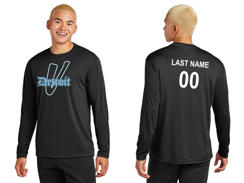 Adult Long Sleeve Performance T-Shirt- Black, Carolina Blue, White