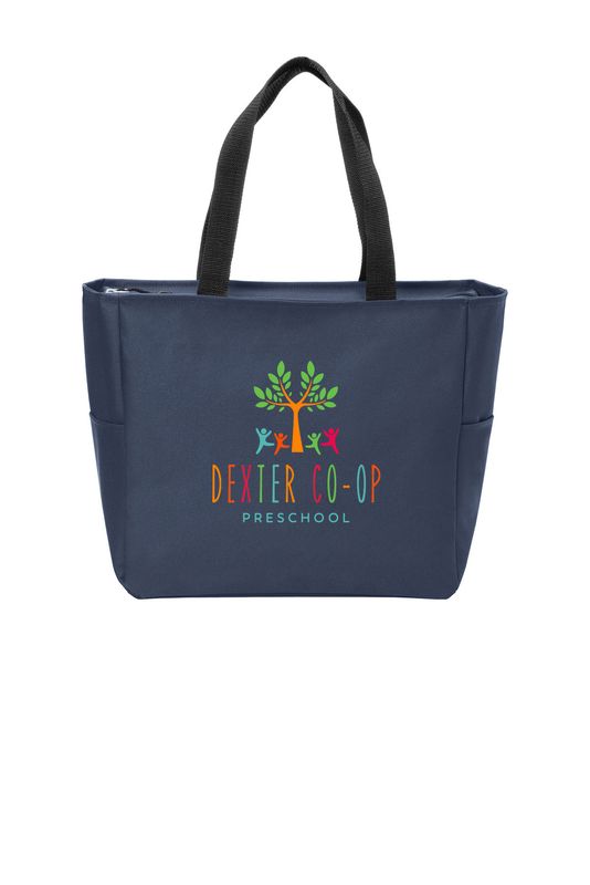 Port Authority Essential Zip Tote- Navy, Black