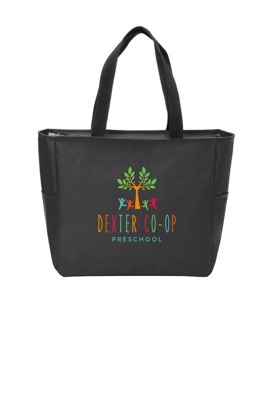 Port Authority Essential Zip Tote- Navy, Black