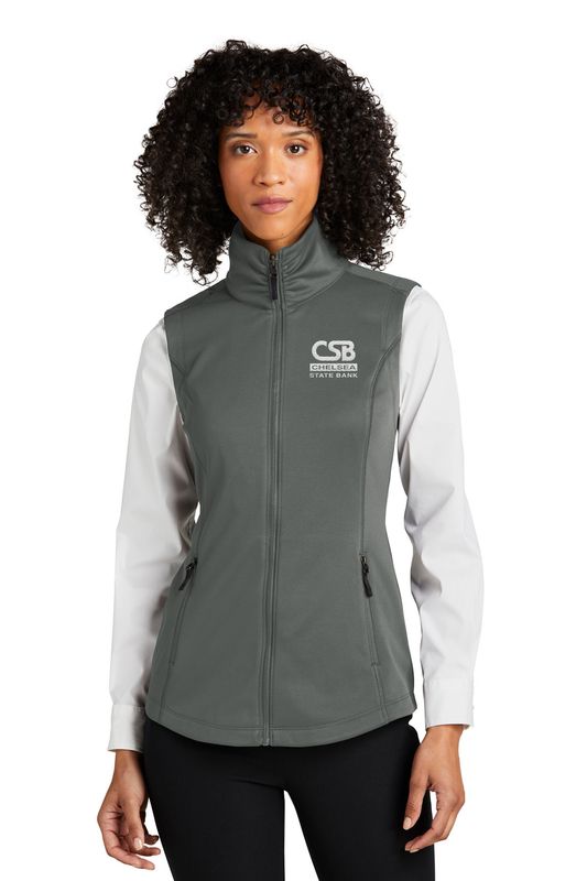 Ladies Collective Smooth Fleece Vest- Black, Grey