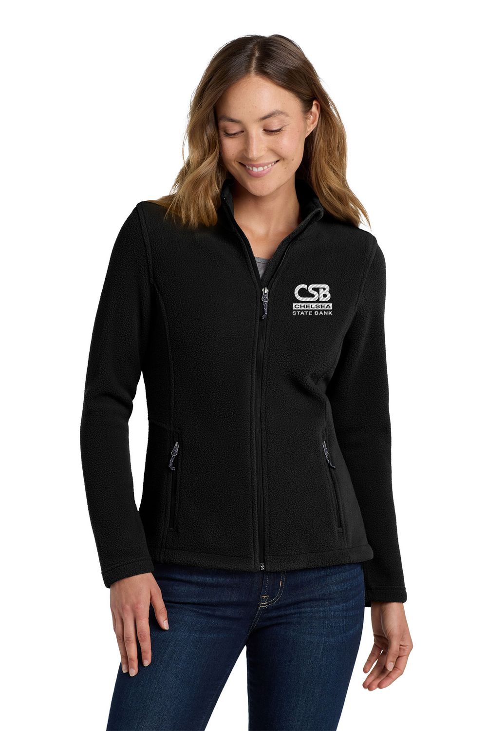 Ladies Fleece Jacket-Black, Dark Grey Ladies Fleece Jacket-Black, Dark Grey