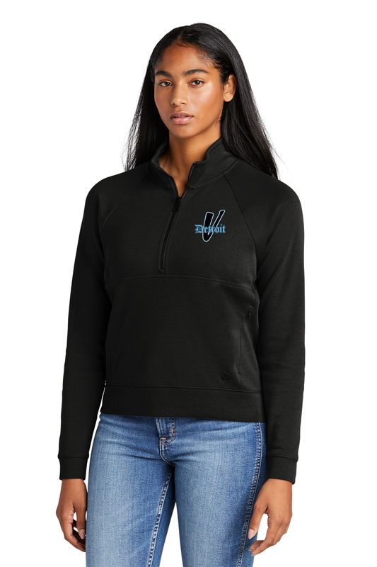 New Era Ladies 1/2-Zip (With Pocket)- Black, White, Graphite