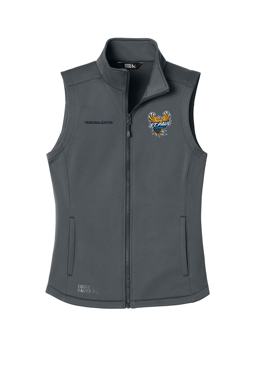 Eddie Bauer Women’s Smooth Mid Layer Fleece Vest- Navy, Grey