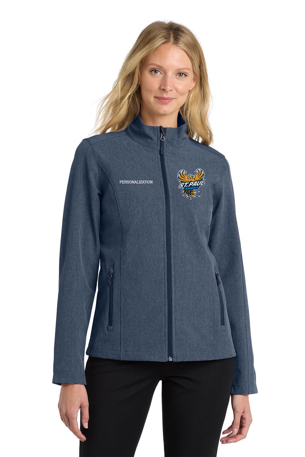 Ladies Core Soft Shell Jacket- Navy, Grey