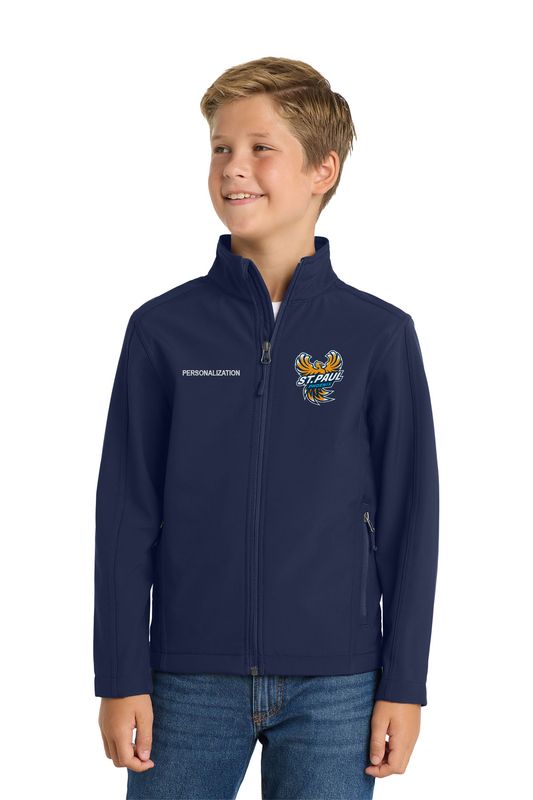 Youth Core Soft Shell Jacket- Navy, Grey
