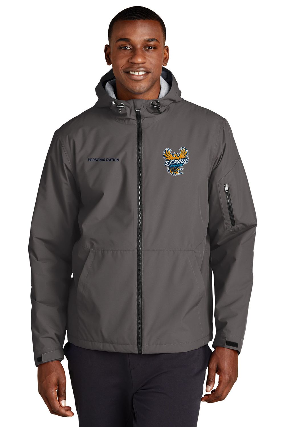 Sport Tek Waterproof Insulated Jacket- Navy, Grey