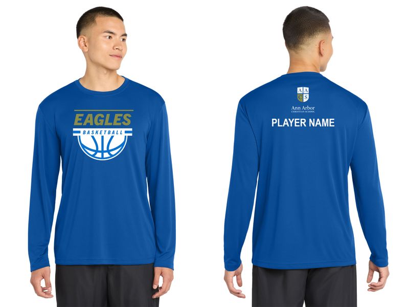 Basketball Warm Up Shirt: Long Sleeve Performance (Adult & Youth sizes)