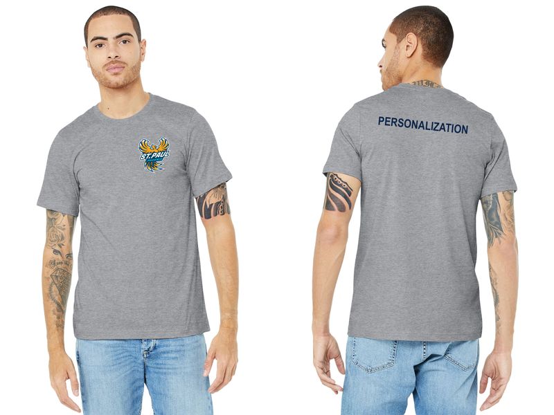 Adult Bella & Canvas Short Sleeve Tee- Heather Navy, Heather Grey