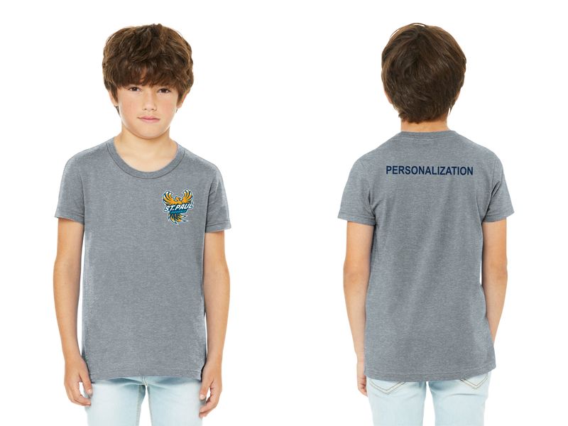 Youth Bella & Canvas Short Sleeve Tee - Heather Navy, Heather Grey