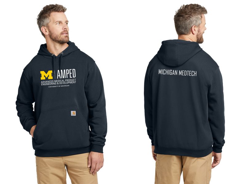 Carhartt Midweight Hooded Sweatshirt- Navy, Heather Grey