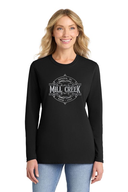 Ladies Long Sleeve Core Cotton Tee - Black