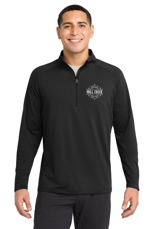 Adult Men's Performance Stretch 1/4 Zip- Black
