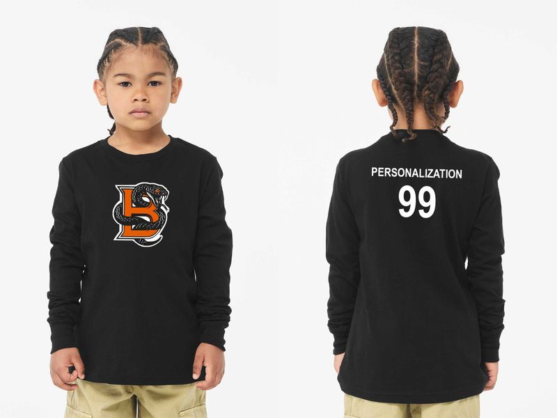 Youth Soft Cotton Long Sleeve T-Shirt- Black