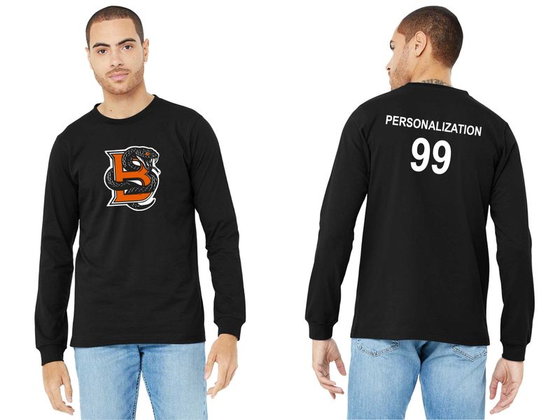 Adult Soft Cotton Long Sleeve T-Shirt- Black