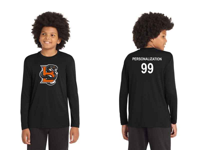Youth Long Sleeve Performance Tee- Black
