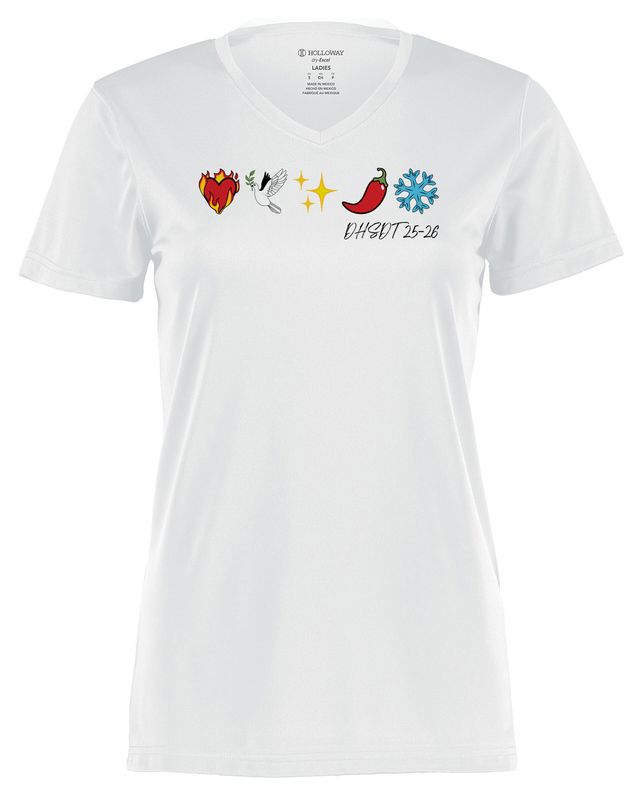 EMOJI SHIRT Women's V-Neck T-shirt -White