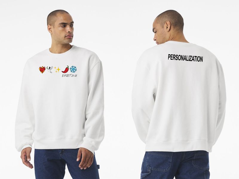 EMOJI LOGO BELLA+CANVAS Unisex 10-Ounce Heavyweight Crewneck Sweatshirt- White