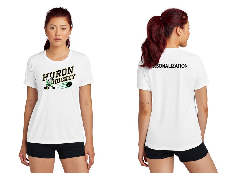 Ladies Short Sleeve Performance Tee- Black, Dark Green, Gold, White